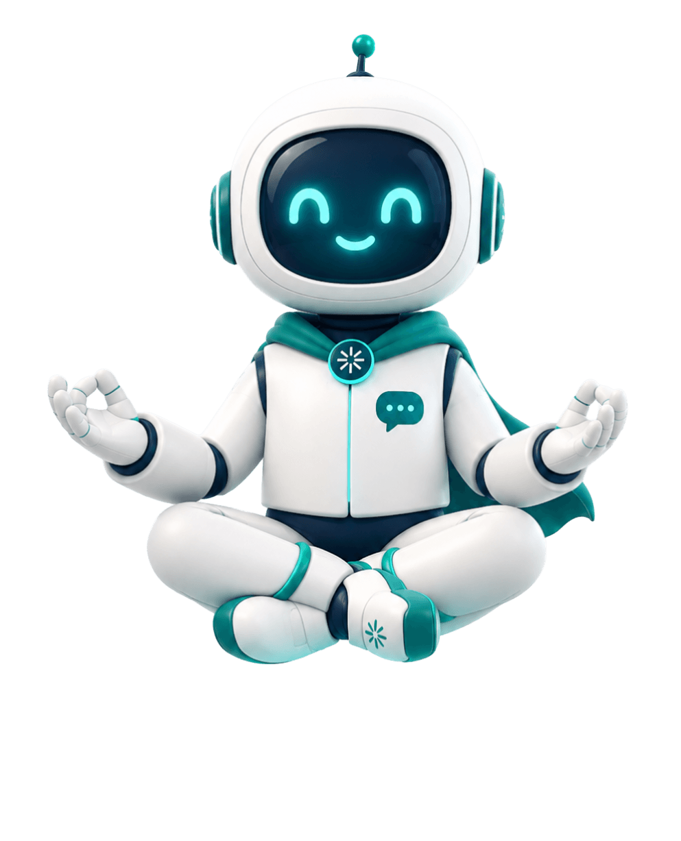 Guru Zen, assistente de IA do ZenConvert, em postura de meditação.